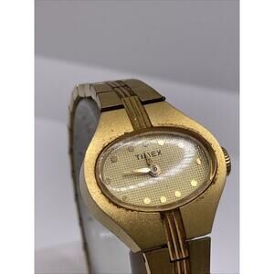 Vintage Timex Gold Womens Mechancial Wind Watch Works!